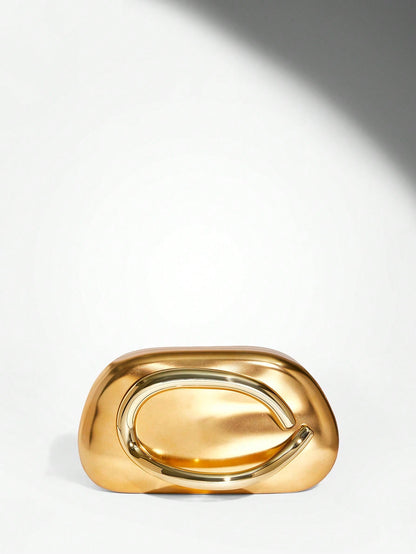 SHEIN BAE Women's Fashionable Metallic Effect Evening Party Clutch Bag, Perfectly Matching With Bridal Party, Party Bags,Perfect For Party Wedding Prom Dinner/Banquet Matching With Holiday Party Dress Evening Dress & Sequin Dress