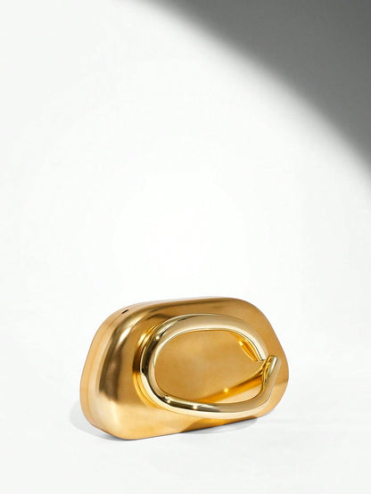 SHEIN BAE Women's Fashionable Metallic Effect Evening Party Clutch Bag, Perfectly Matching With Bridal Party, Party Bags,Perfect For Party Wedding Prom Dinner/Banquet Matching With Holiday Party Dress Evening Dress & Sequin Dress