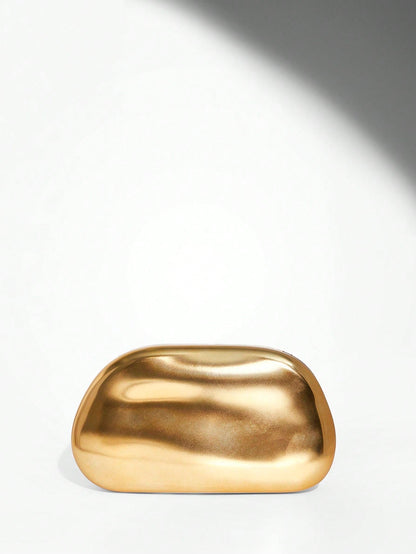 SHEIN BAE Women's Fashionable Metallic Effect Evening Party Clutch Bag, Perfectly Matching With Bridal Party, Party Bags,Perfect For Party Wedding Prom Dinner/Banquet Matching With Holiday Party Dress Evening Dress & Sequin Dress