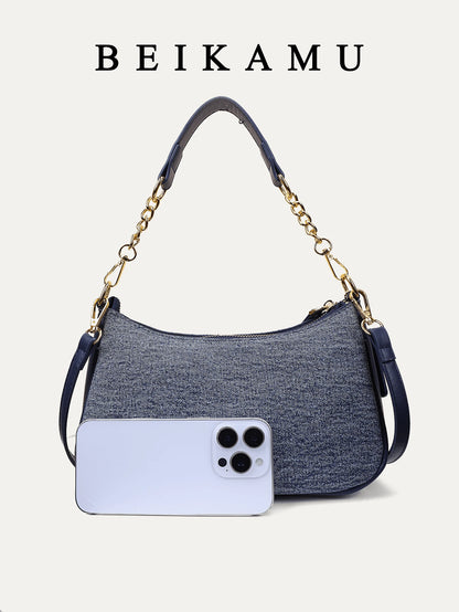 1pc Solid Color PU Leather Shoulder Bag For Women, Versatile Crossbody Bag For Commuting, Adjustable Shoulder Strap