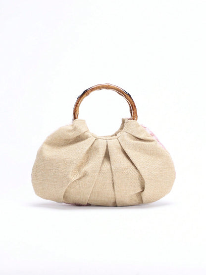 2024 Spring New Arrival Women Handbag, One Piece Of Solid Color Pearl Glossy PU Cloud Bag, Fashionable And Concise Stitching Design With Elegant Elegant For Lady, Foldable And Wrinkled Bag Style.