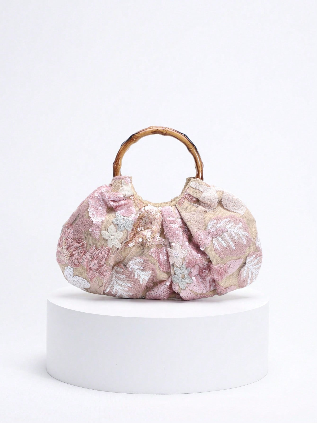 2024 Spring New Arrival Women Handbag, One Piece Of Solid Color Pearl Glossy PU Cloud Bag, Fashionable And Concise Stitching Design With Elegant Elegant For Lady, Foldable And Wrinkled Bag Style.