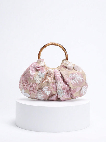 2024 Spring New Arrival Women Handbag, One Piece Of Solid Color Pearl Glossy PU Cloud Bag, Fashionable And Concise Stitching Design With Elegant Elegant For Lady, Foldable And Wrinkled Bag Style.