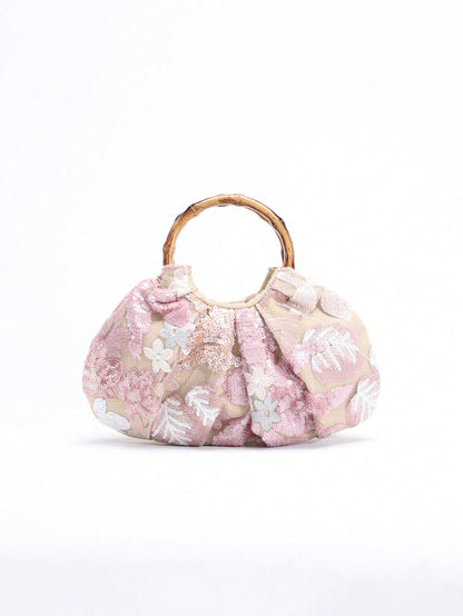 2024 Spring New Arrival Women Handbag, One Piece Of Solid Color Pearl Glossy PU Cloud Bag, Fashionable And Concise Stitching Design With Elegant Elegant For Lady, Foldable And Wrinkled Bag Style.