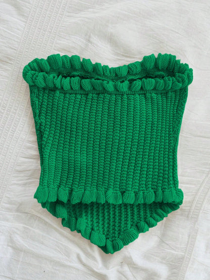 Soleia Women's Button Decor Fashion Casual Ruffle Hem Knitted Camisole Top,Going Out Top