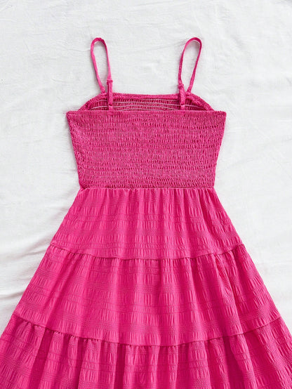 Soleia WYWH Women Spring Break Solid Ruffle Hem Cami Blue Dress,Summer Dresses For Women