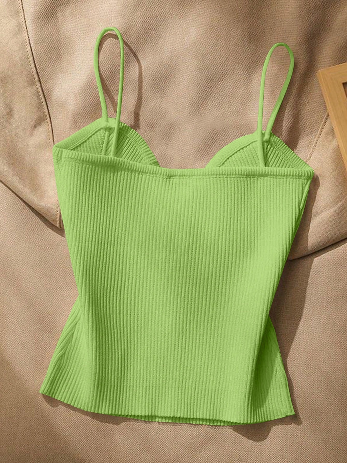 Women Metallic Decor Form-Fitting Camisole Knit Top