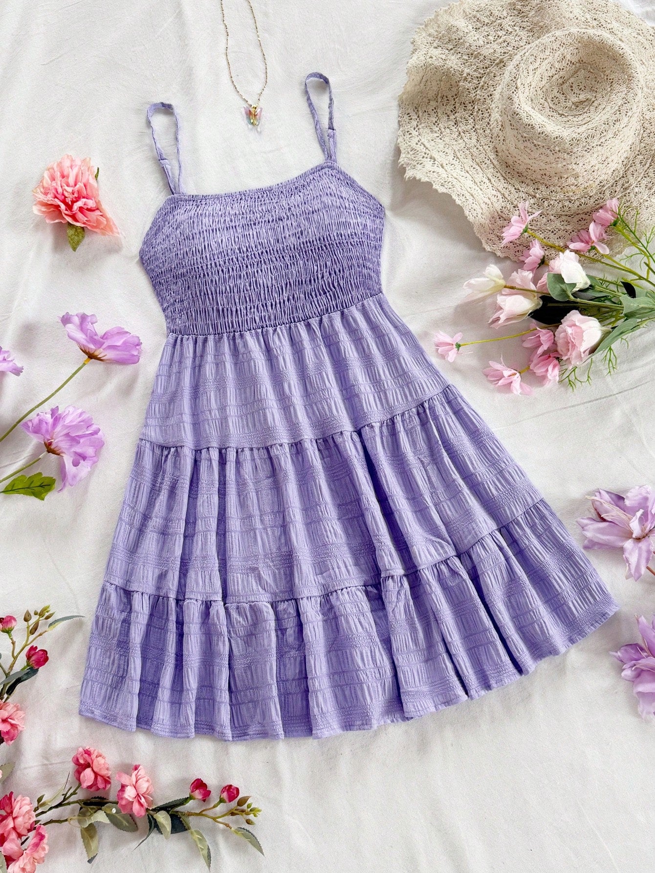 Soleia WYWH Women Spring Break Solid Ruffle Hem Cami Blue Dress,Summer Dresses For Women