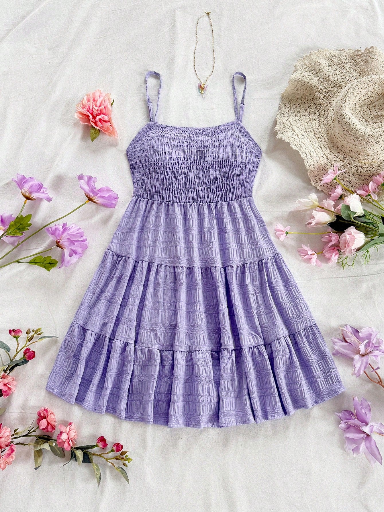 Soleia WYWH Women Spring Break Solid Ruffle Hem Cami Blue Dress,Summer Dresses For Women