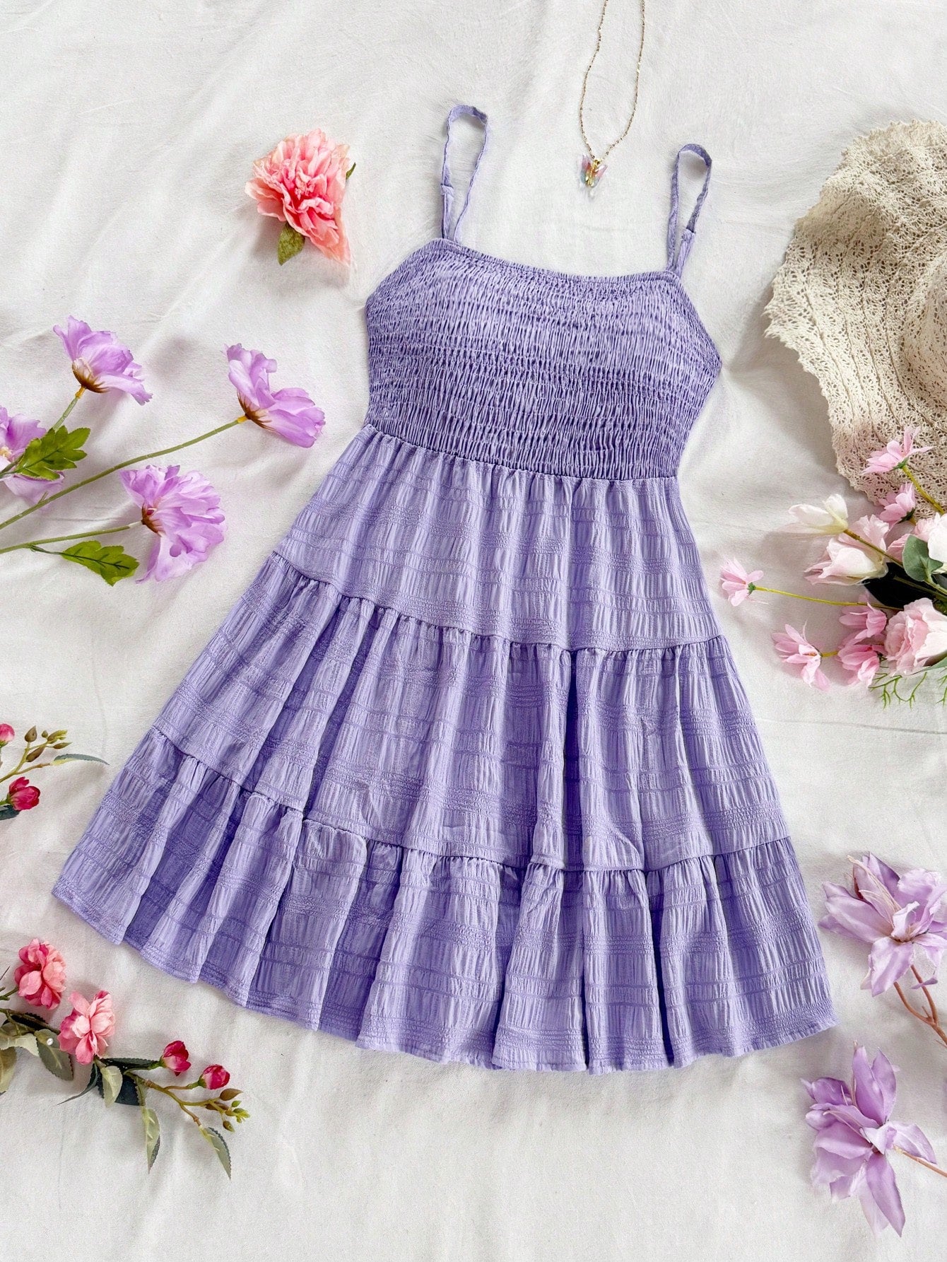 Soleia WYWH Women Spring Break Solid Ruffle Hem Cami Blue Dress,Summer Dresses For Women