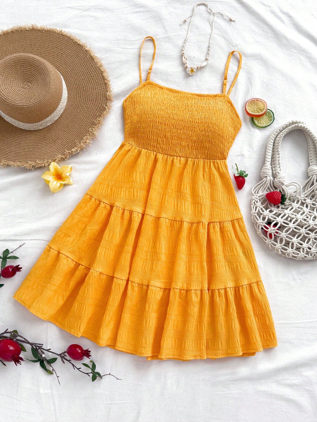 Soleia WYWH Women Spring Break Solid Ruffle Hem Cami Blue Dress,Summer Dresses For Women