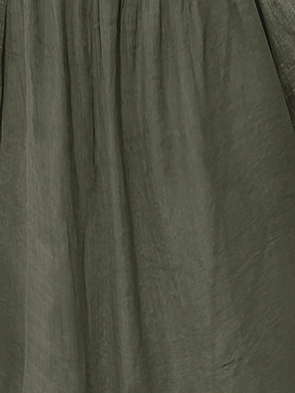 EMERY ROSE Women Plain Short Sleeve Ruffle Detail Casual Blouse, Everyday Wear