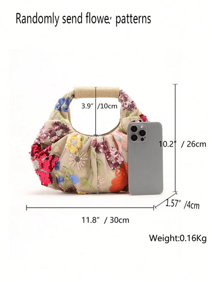 2024 Spring New Arrival Women Handbag, One Piece Of Solid Color Pearl Glossy PU Cloud Bag, Fashionable And Concise Stitching Design With Elegant Elegant For Lady, Foldable And Wrinkled Bag Style.