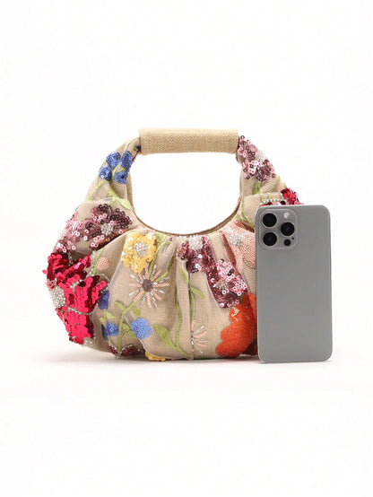 2024 Spring New Arrival Women Handbag, One Piece Of Solid Color Pearl Glossy PU Cloud Bag, Fashionable And Concise Stitching Design With Elegant Elegant For Lady, Foldable And Wrinkled Bag Style.