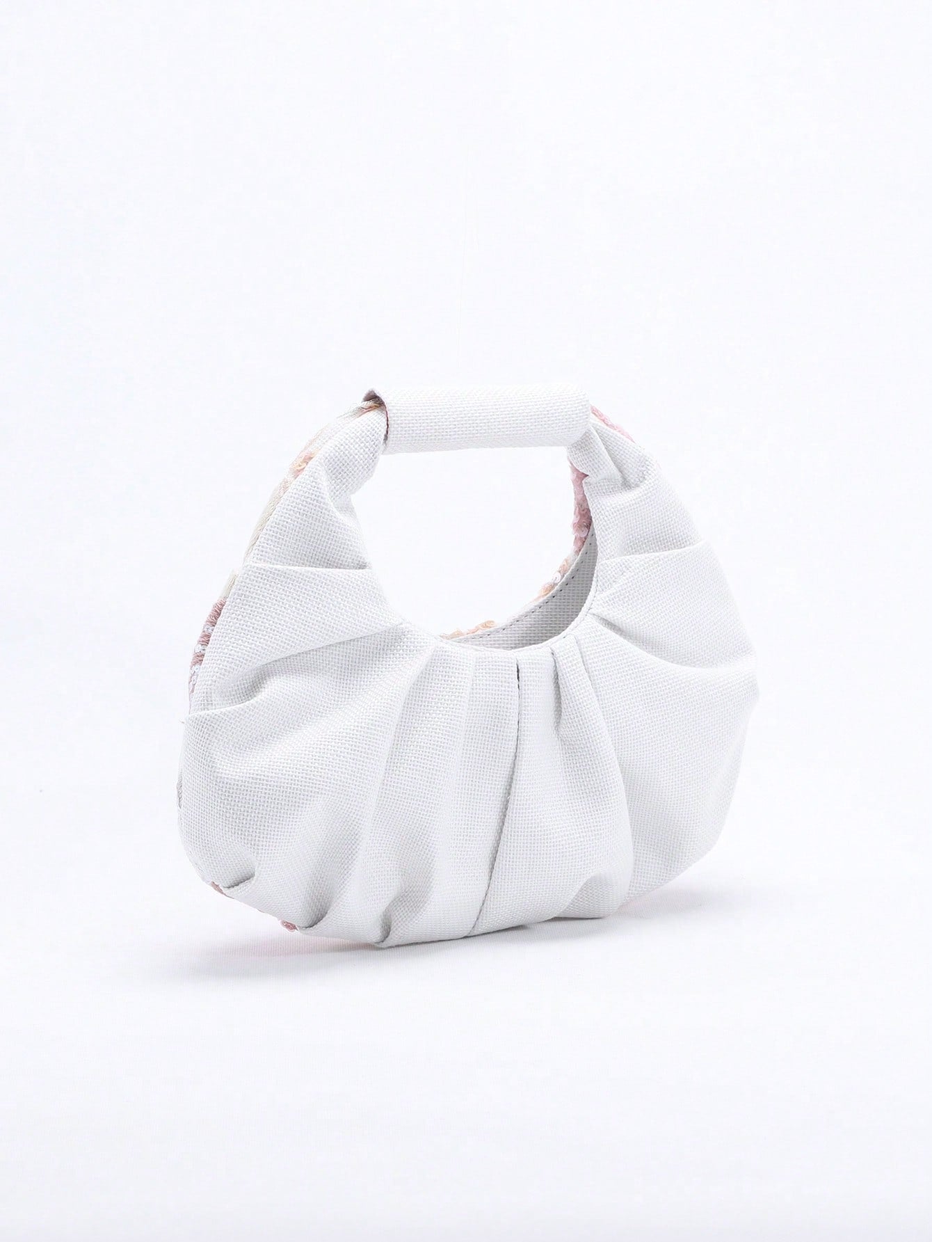 2024 Spring New Arrival Women Handbag, One Piece Of Solid Color Pearl Glossy PU Cloud Bag, Fashionable And Concise Stitching Design With Elegant Elegant For Lady, Foldable And Wrinkled Bag Style.