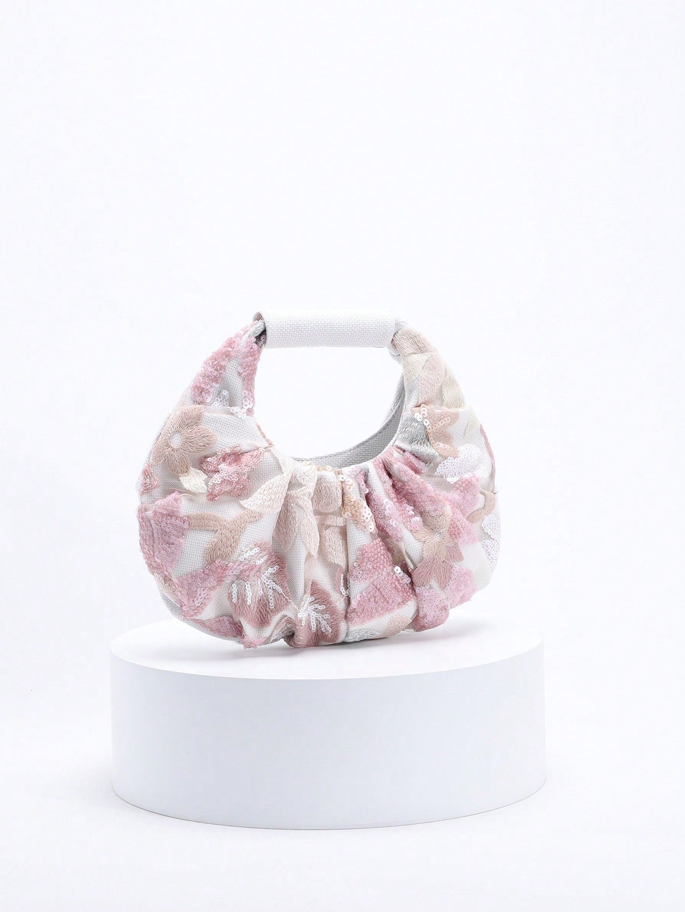 2024 Spring New Arrival Women Handbag, One Piece Of Solid Color Pearl Glossy PU Cloud Bag, Fashionable And Concise Stitching Design With Elegant Elegant For Lady, Foldable And Wrinkled Bag Style.