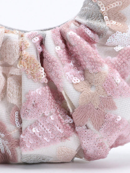 2024 Spring New Arrival Women Handbag, One Piece Of Solid Color Pearl Glossy PU Cloud Bag, Fashionable And Concise Stitching Design With Elegant Elegant For Lady, Foldable And Wrinkled Bag Style.