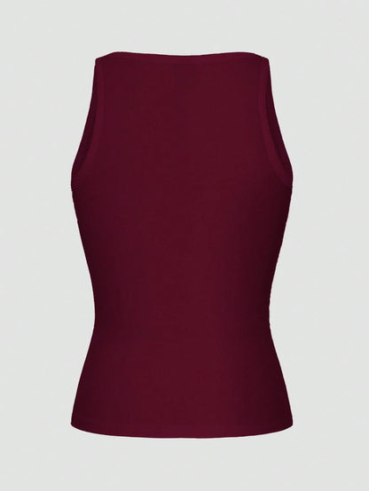 Chiquease Sexy Fitted Knit Sports Camisole Tank Top