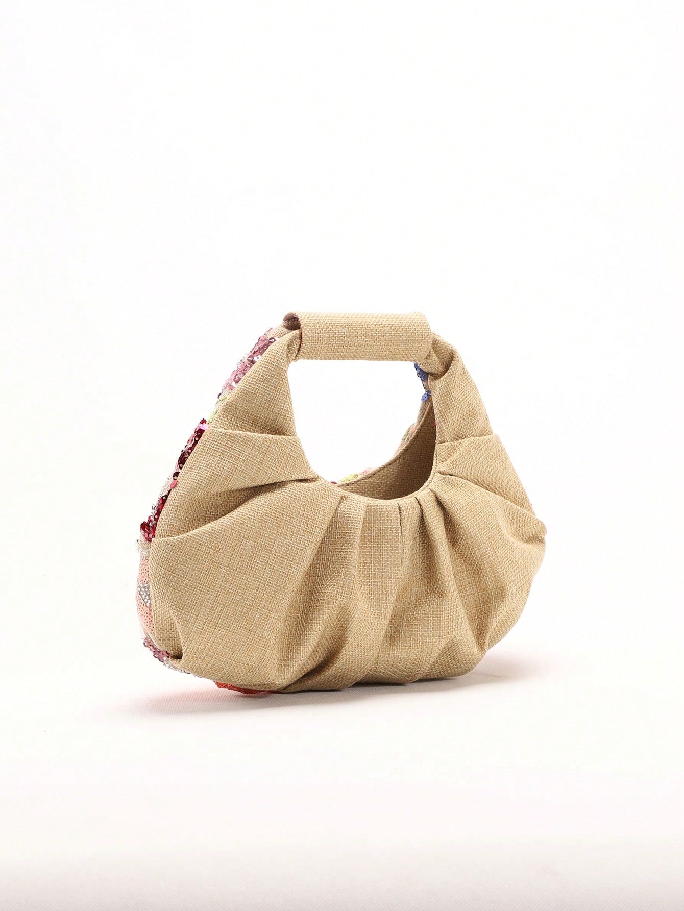 2024 Spring New Arrival Women Handbag, One Piece Of Solid Color Pearl Glossy PU Cloud Bag, Fashionable And Concise Stitching Design With Elegant Elegant For Lady, Foldable And Wrinkled Bag Style.