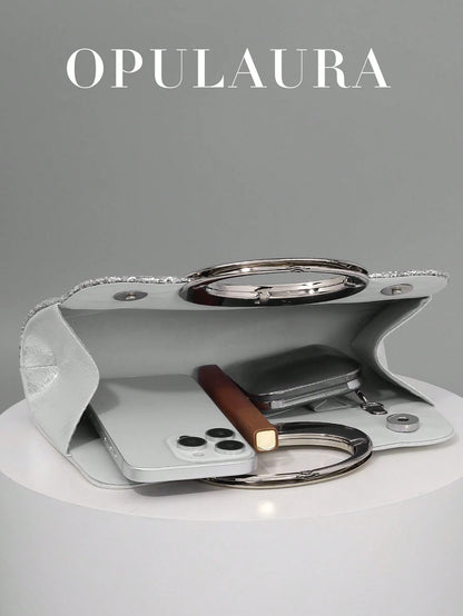 OpulAura Women's Fashion Sparkling Crystal Rhinestone Evening Clutch Bag, Glitzy Luxury Diamond Studded Formal Dress Purse, Suitable For Gala, Party, Birthday, Wedding, As Birthday Gift