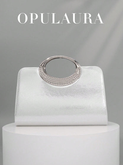 OpulAura Women's Fashion Sparkling Crystal Rhinestone Evening Clutch Bag, Glitzy Luxury Diamond Studded Formal Dress Purse, Suitable For Gala, Party, Birthday, Wedding, As Birthday Gift