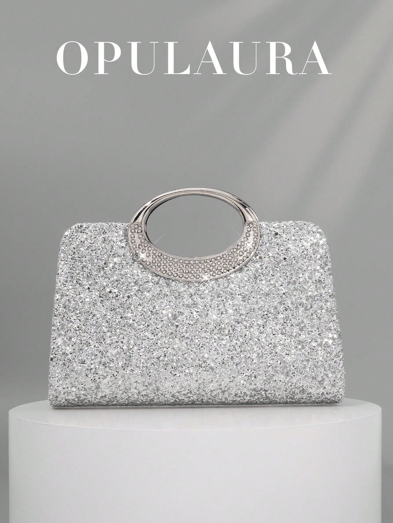 OpulAura Women's Fashion Sparkling Crystal Rhinestone Evening Clutch Bag, Glitzy Luxury Diamond Studded Formal Dress Purse, Suitable For Gala, Party, Birthday, Wedding, As Birthday Gift