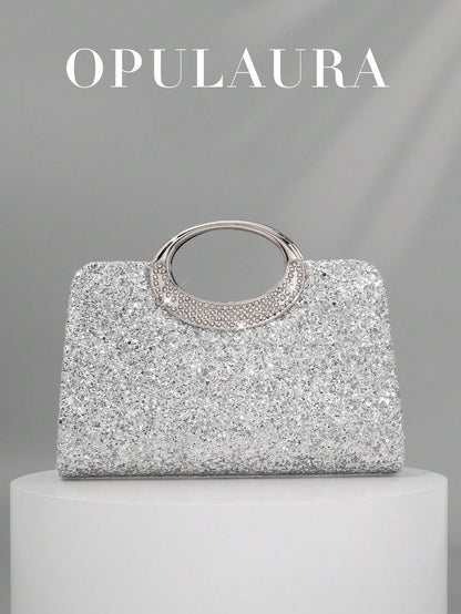 OpulAura Women's Fashion Sparkling Crystal Rhinestone Evening Clutch Bag, Glitzy Luxury Diamond Studded Formal Dress Purse, Suitable For Gala, Party, Birthday, Wedding, As Birthday Gift