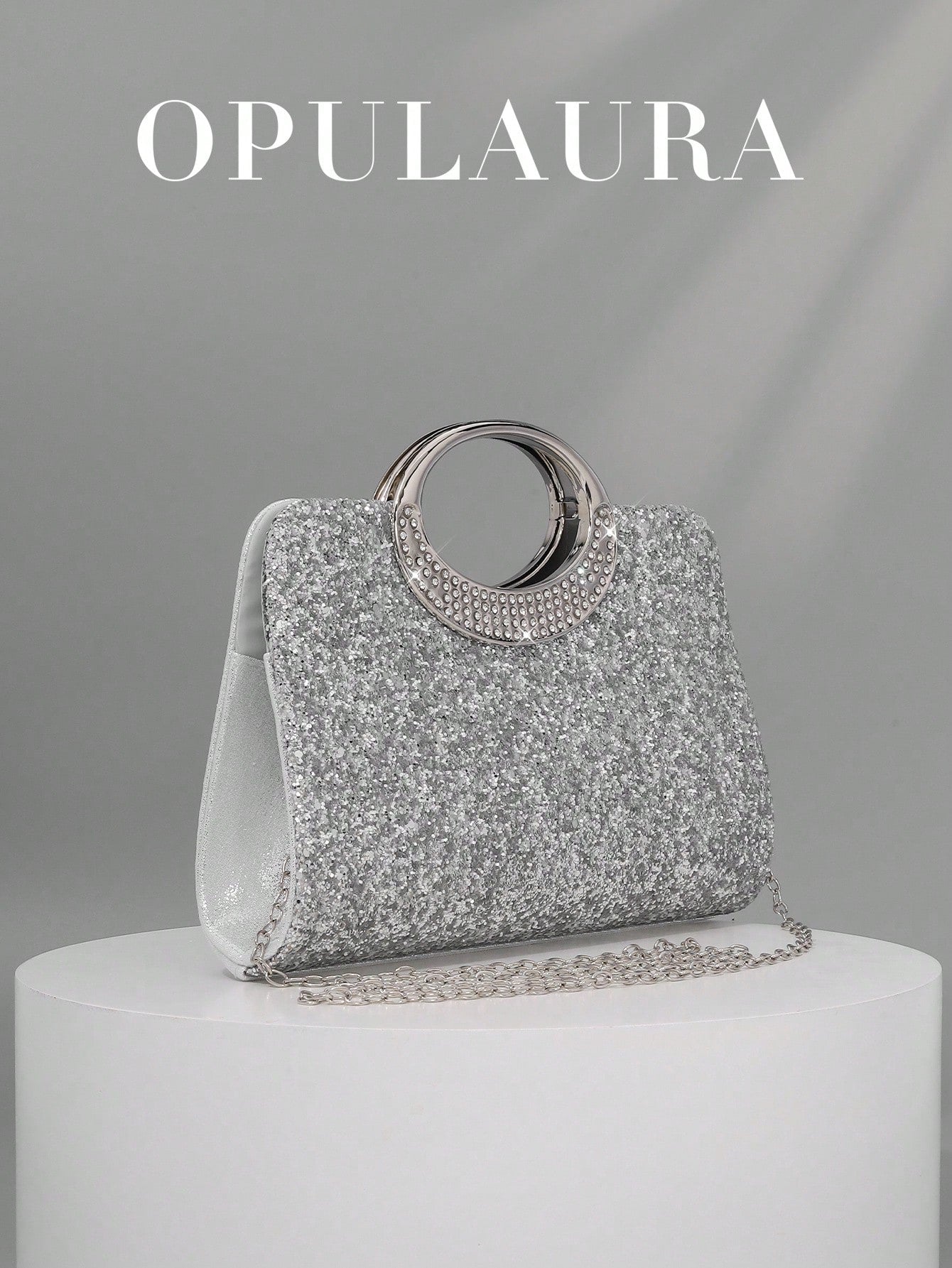 OpulAura Women's Fashion Sparkling Crystal Rhinestone Evening Clutch Bag, Glitzy Luxury Diamond Studded Formal Dress Purse, Suitable For Gala, Party, Birthday, Wedding, As Birthday Gift