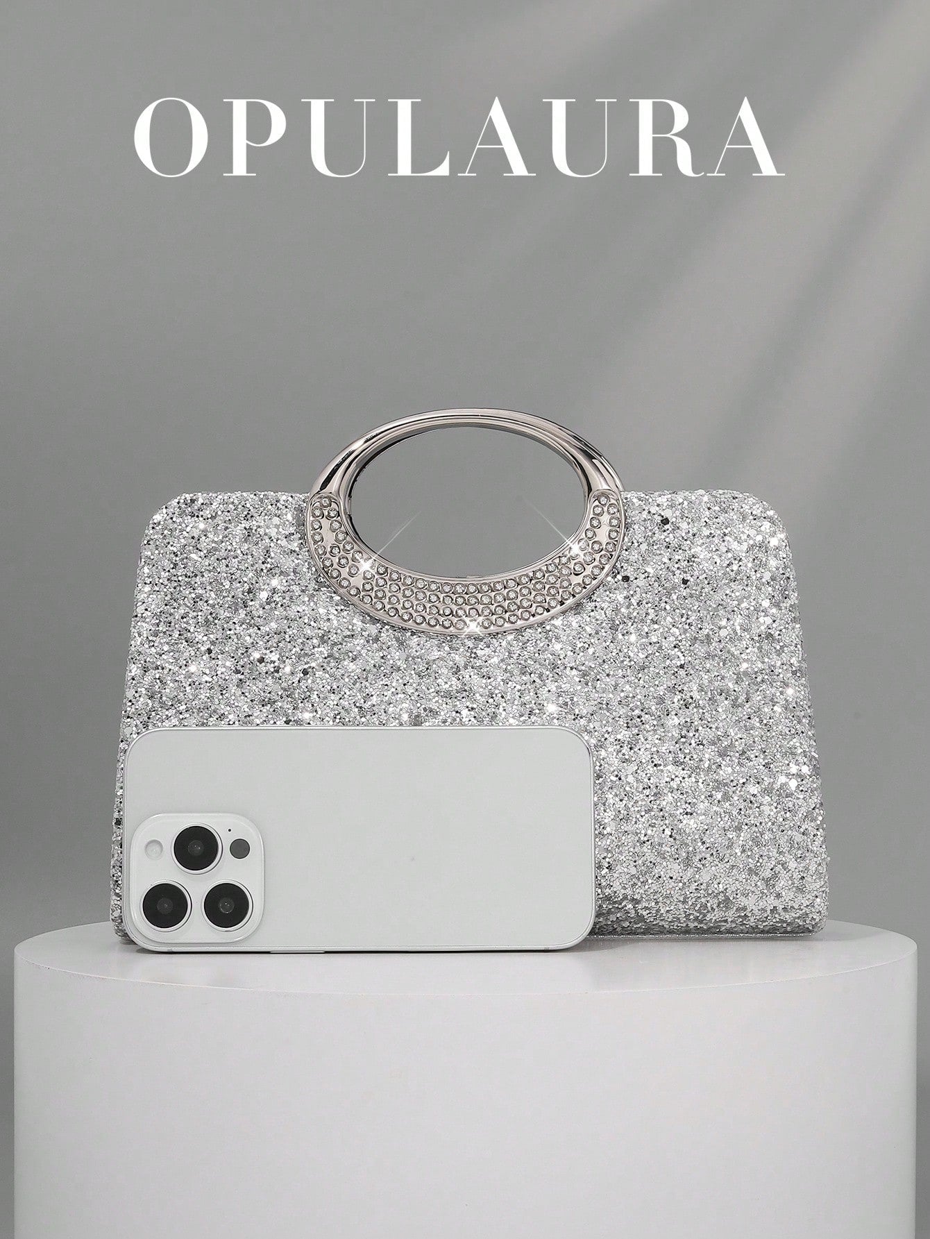 OpulAura Women's Fashion Sparkling Crystal Rhinestone Evening Clutch Bag, Glitzy Luxury Diamond Studded Formal Dress Purse, Suitable For Gala, Party, Birthday, Wedding, As Birthday Gift