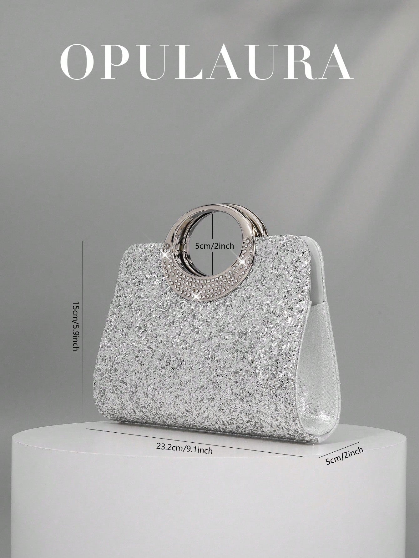 OpulAura Women's Fashion Sparkling Crystal Rhinestone Evening Clutch Bag, Glitzy Luxury Diamond Studded Formal Dress Purse, Suitable For Gala, Party, Birthday, Wedding, As Birthday Gift