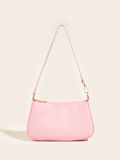 Artificial Patent Leather Minimalist Hobo Bag, Perfect For Music Festival