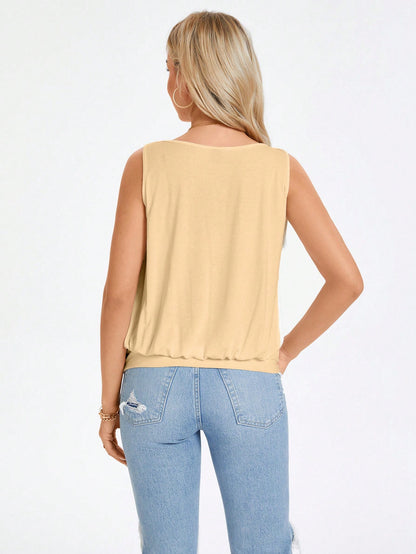 Wildy Solid Scoop Neck Tank Top