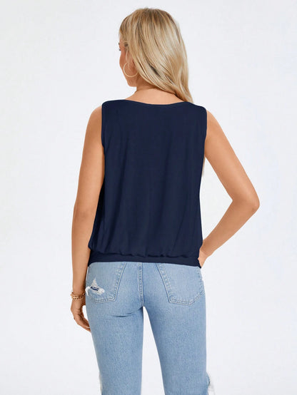Wildy Solid Scoop Neck Tank Top