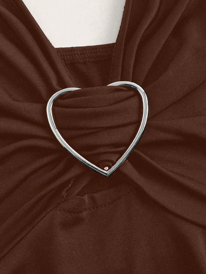 Sweetra Women Lace Decorated Heart Shaped And Floral Splicing Tank Top Y2K Outfit