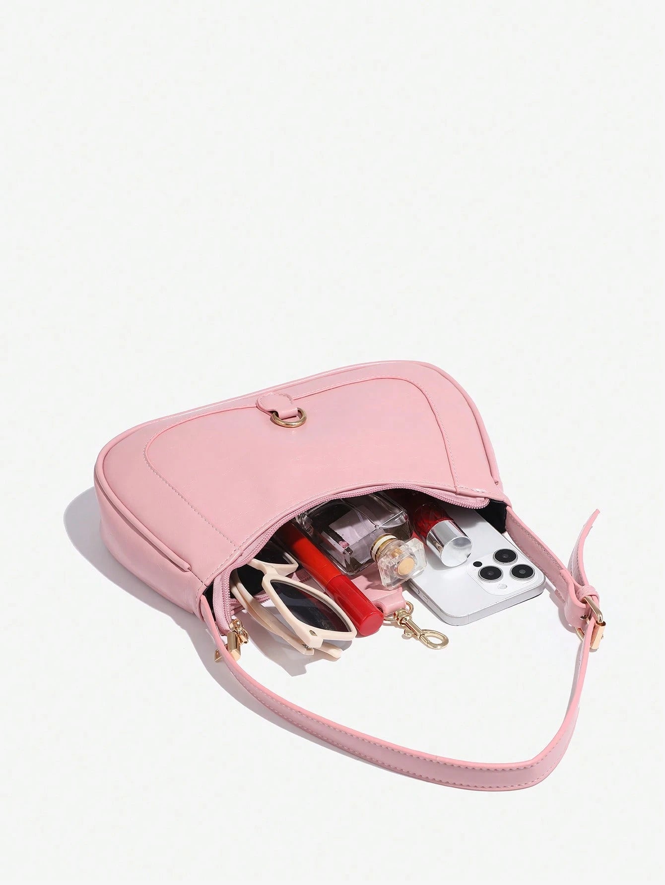 1pc Novachic Women Floral Fabric Casual Shoulder Bag, Zipper Closure, Vintage Style, Underarm Bag, Suitable For Various Occasions