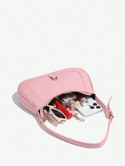 1pc Novachic Women Floral Fabric Casual Shoulder Bag, Zipper Closure, Vintage Style, Underarm Bag, Suitable For Various Occasions