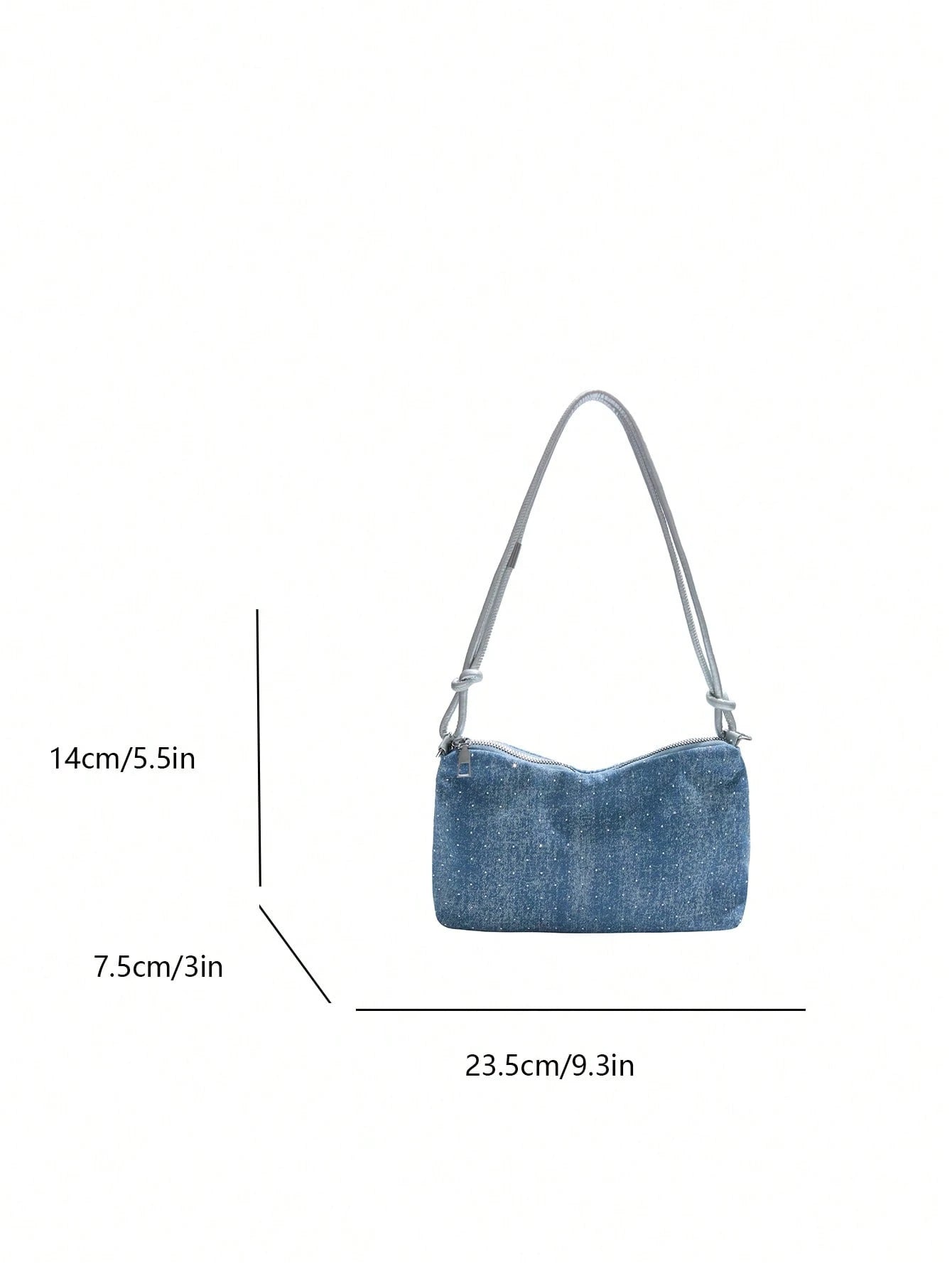 1pc Gold-Tone Glittery Crescent Moon Shape PVC Shoulder Bag For Women