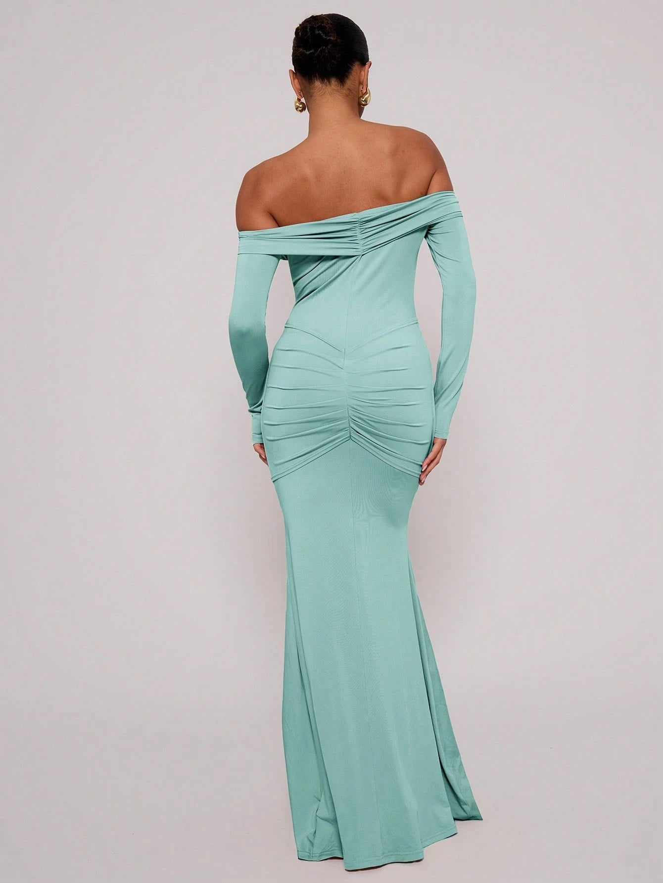 SHEIN X Scheana MUSERA Off Shoulder Long Sleeve Maxi Dress Vacation Summer Spring Romantic Wedding Guest Graduation, Prom Holiday Wedding Guest, Elegant, Birthday, Church, Night Out