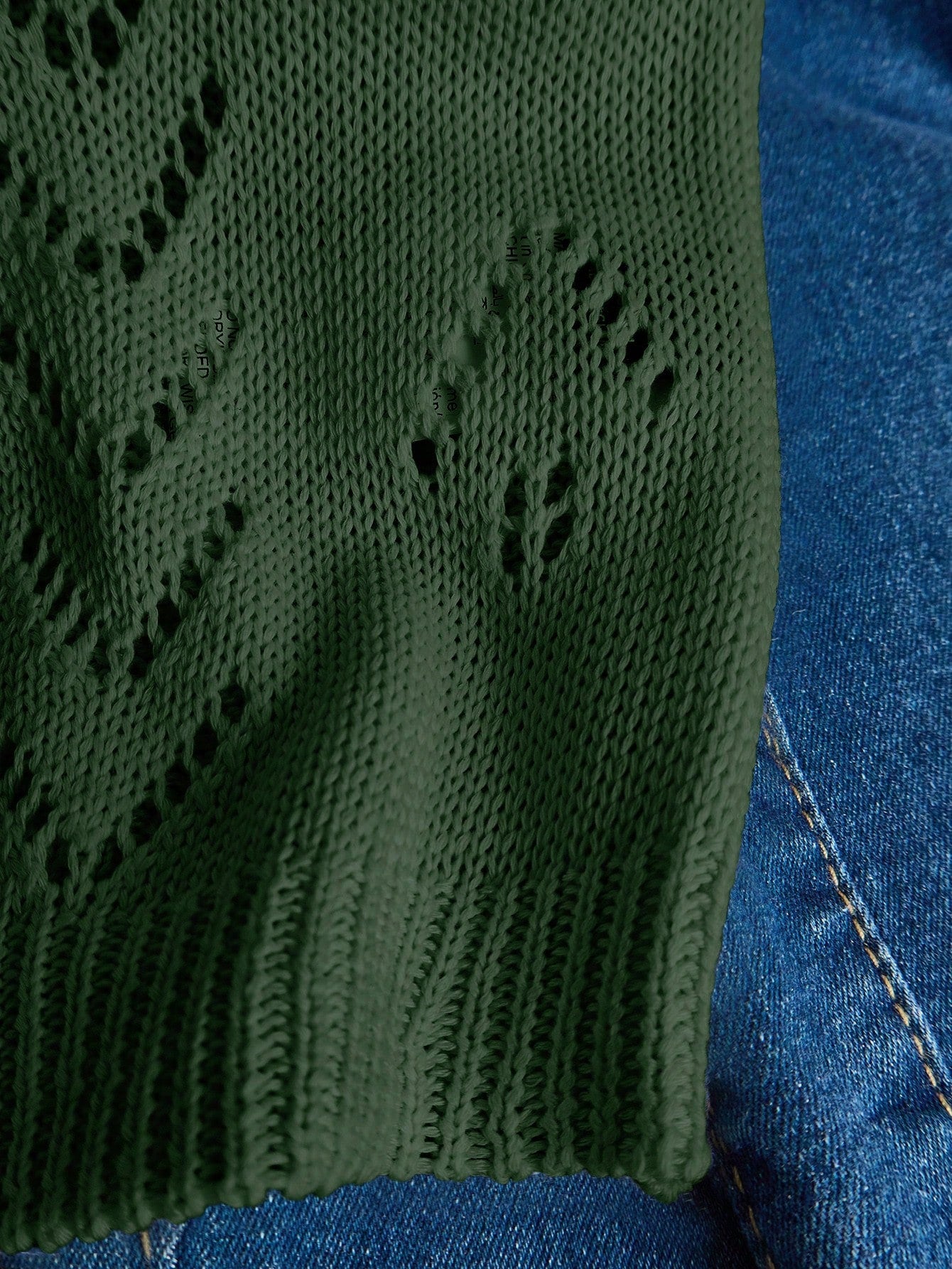 EMERY ROSE Women's Vacation Casual Solid Color Hollow Out Knit Top