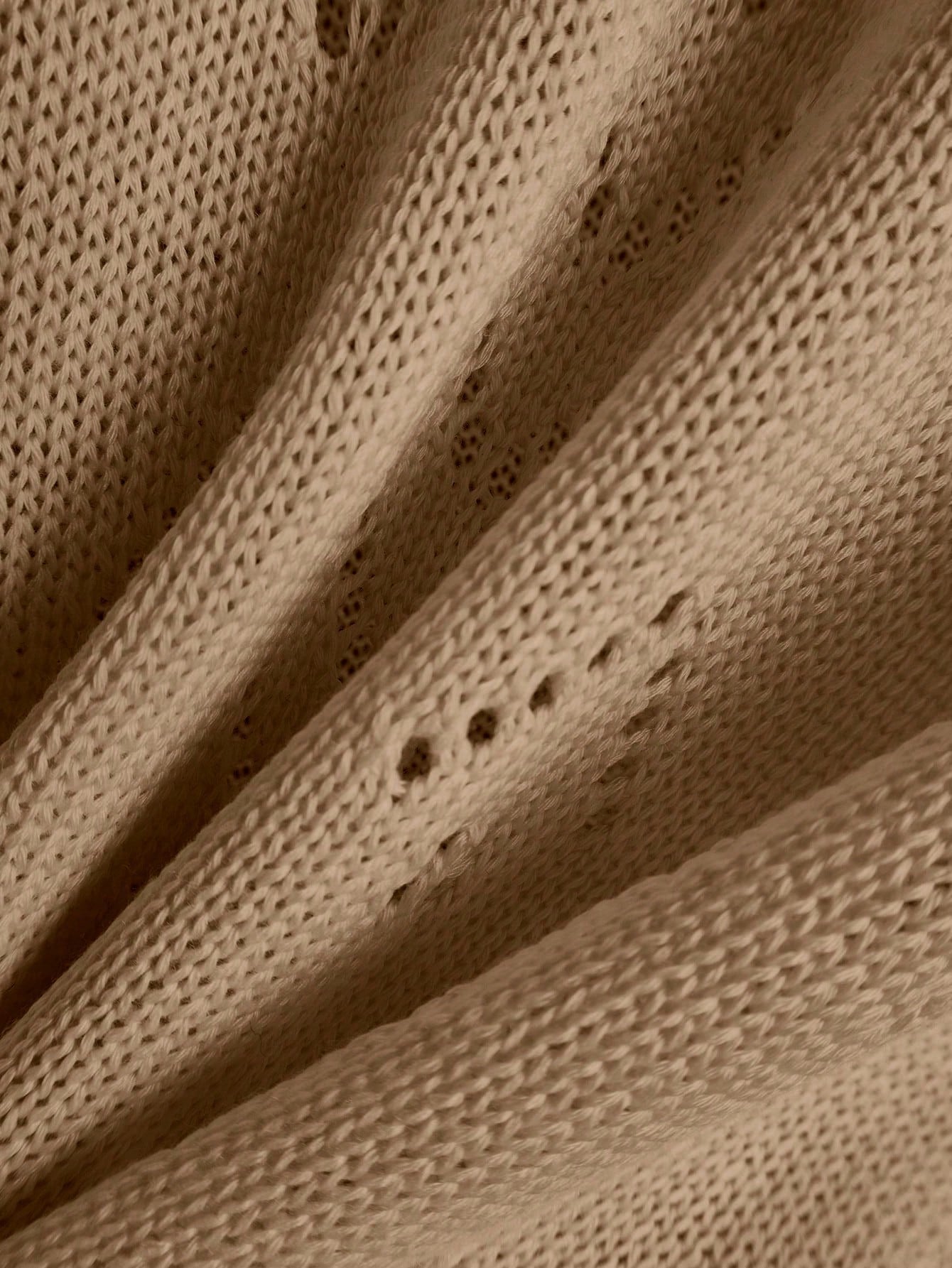 EMERY ROSE Women's Vacation Casual Solid Color Hollow Out Knit Top