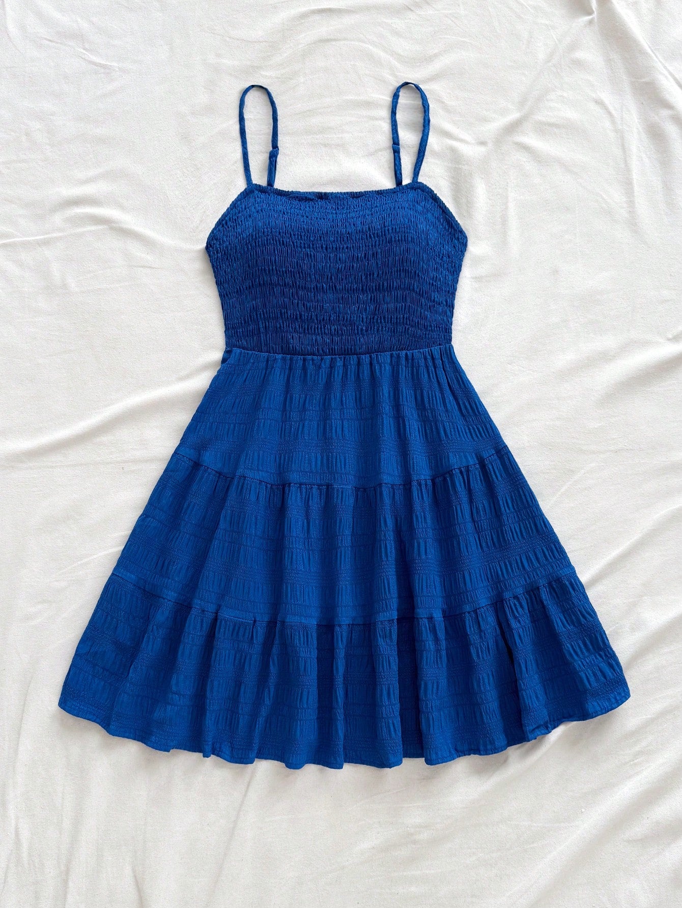 Soleia WYWH Women Spring Break Solid Ruffle Hem Cami Blue Dress,Summer Dresses For Women