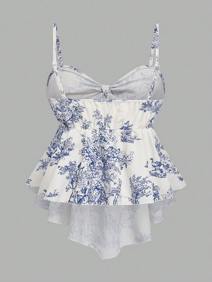 GlowEve Women's Textured Print Fitted Camisole, Elegant For Vacation, Commute, And Daily Wear