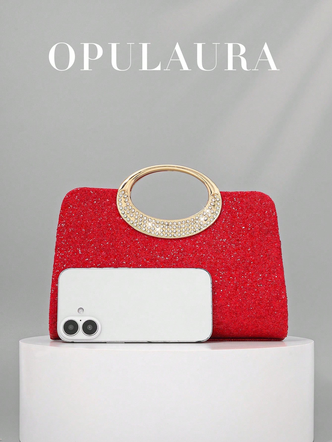 OpulAura Women's Fashion Sparkling Crystal Rhinestone Evening Clutch Bag, Glitzy Luxury Diamond Studded Formal Dress Purse, Suitable For Gala, Party, Birthday, Wedding, As Birthday Gift