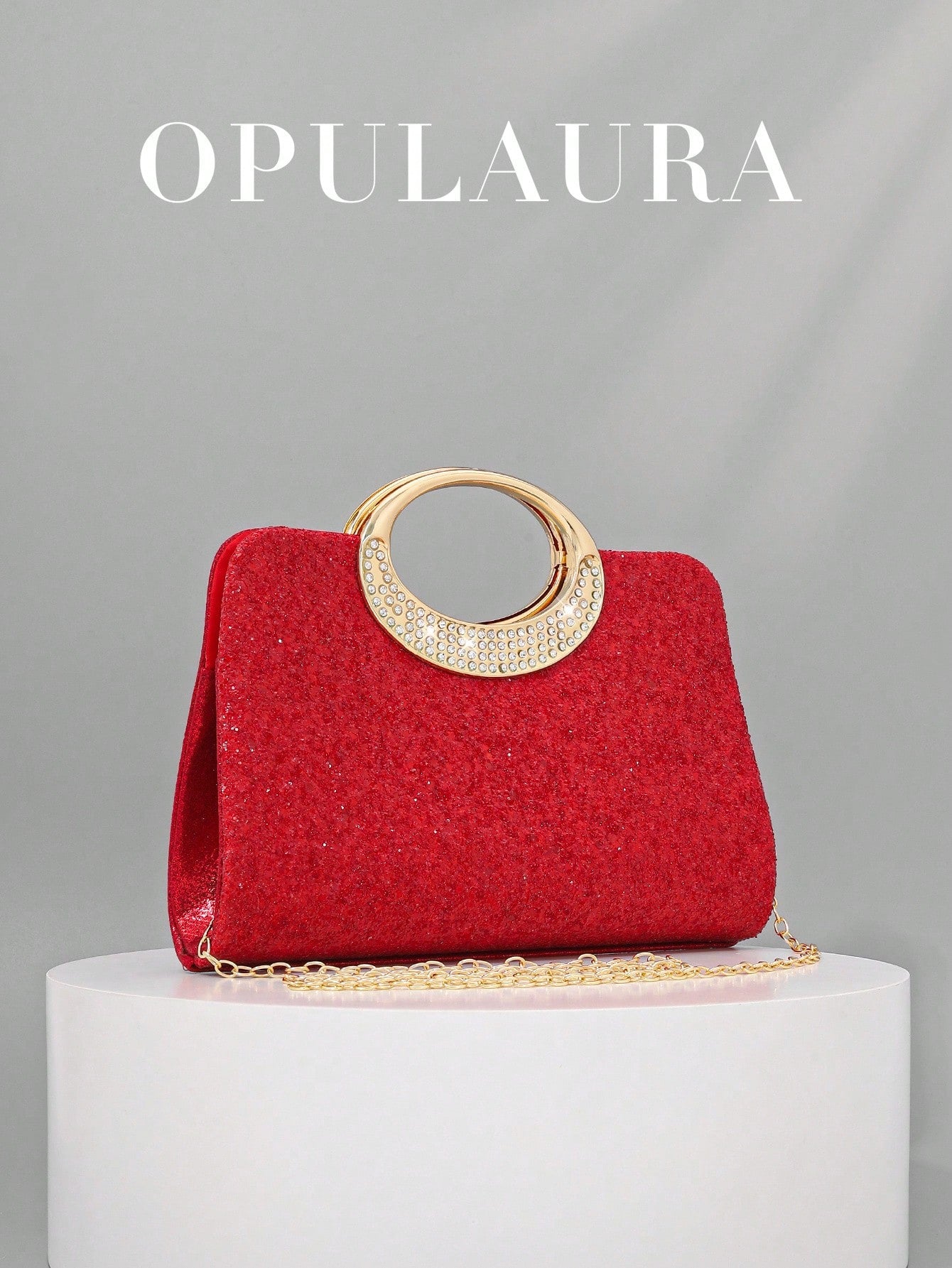 OpulAura Women's Fashion Sparkling Crystal Rhinestone Evening Clutch Bag, Glitzy Luxury Diamond Studded Formal Dress Purse, Suitable For Gala, Party, Birthday, Wedding, As Birthday Gift