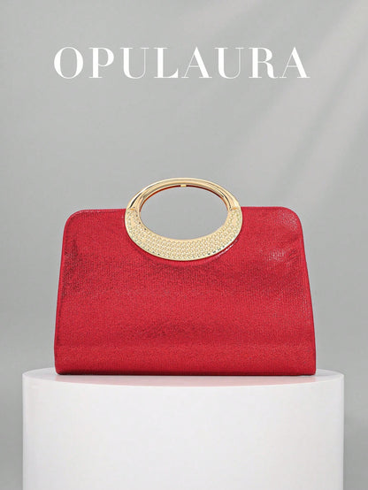 OpulAura Women's Fashion Sparkling Crystal Rhinestone Evening Clutch Bag, Glitzy Luxury Diamond Studded Formal Dress Purse, Suitable For Gala, Party, Birthday, Wedding, As Birthday Gift