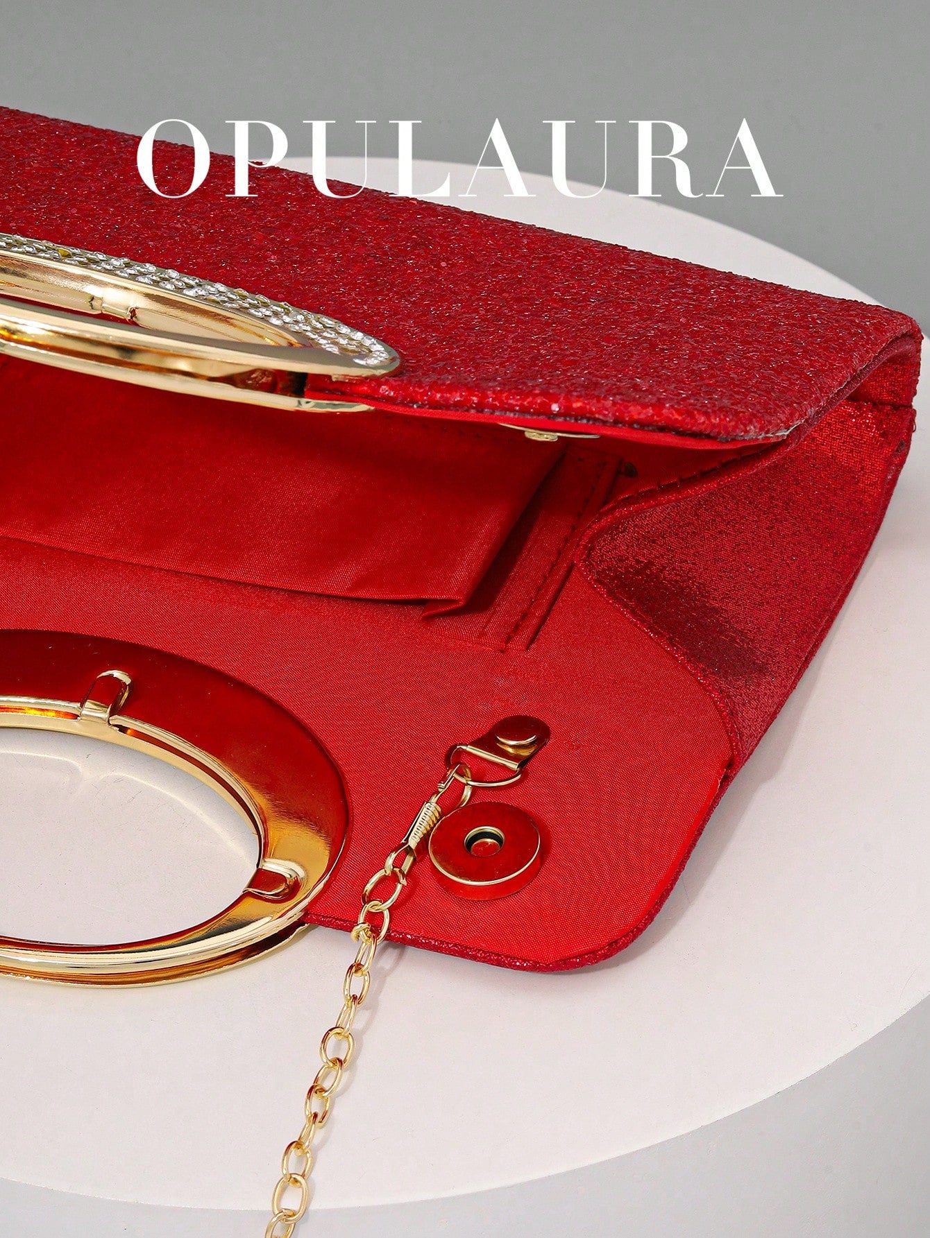 OpulAura Women's Fashion Sparkling Crystal Rhinestone Evening Clutch Bag, Glitzy Luxury Diamond Studded Formal Dress Purse, Suitable For Gala, Party, Birthday, Wedding, As Birthday Gift