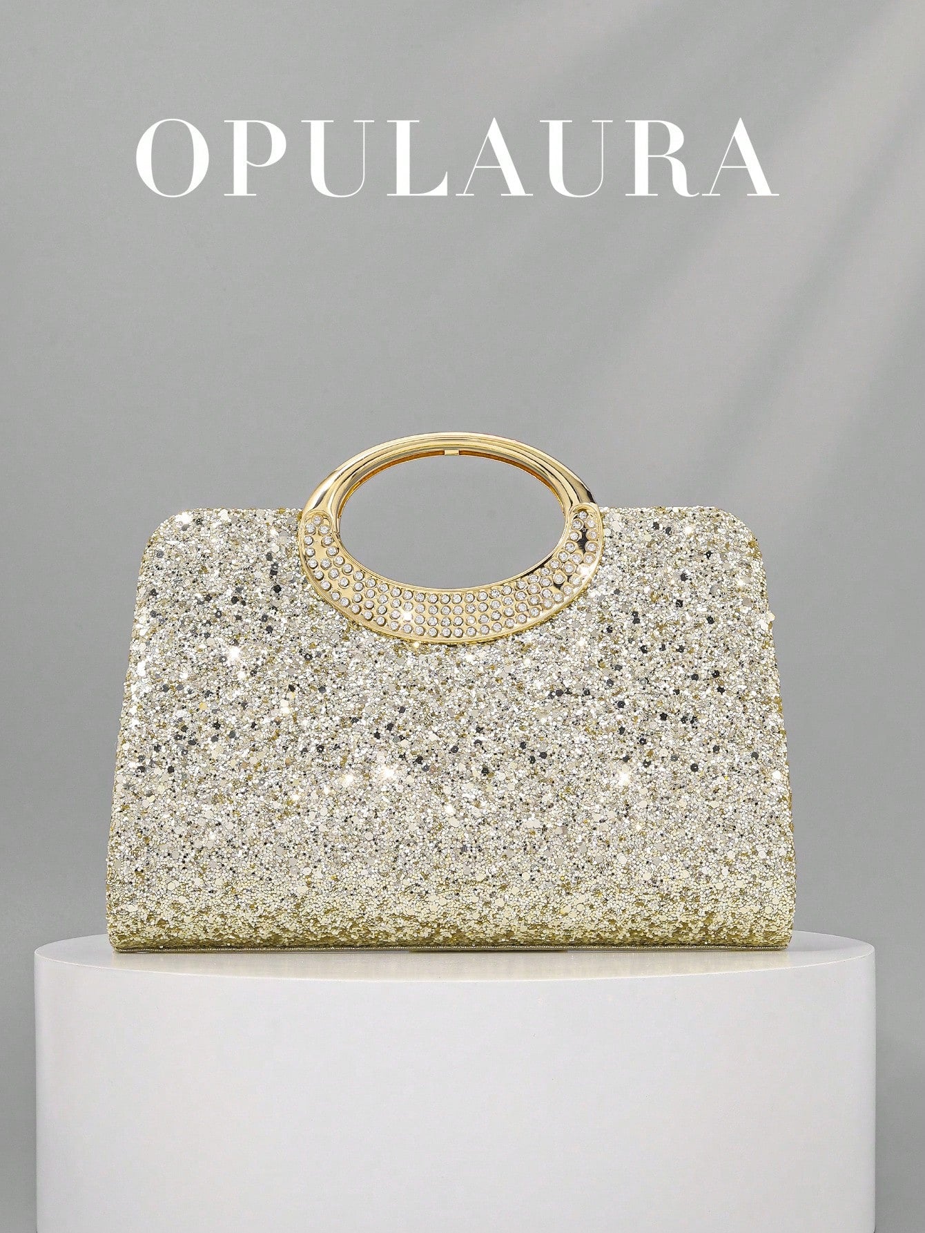 OpulAura Women's Fashion Sparkling Crystal Rhinestone Evening Clutch Bag, Glitzy Luxury Diamond Studded Formal Dress Purse, Suitable For Gala, Party, Birthday, Wedding, As Birthday Gift