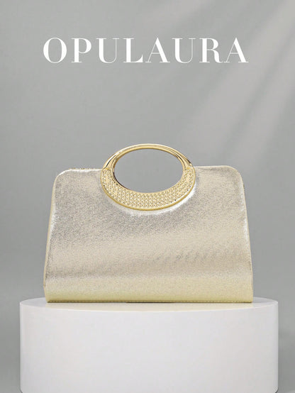 OpulAura Women's Fashion Sparkling Crystal Rhinestone Evening Clutch Bag, Glitzy Luxury Diamond Studded Formal Dress Purse, Suitable For Gala, Party, Birthday, Wedding, As Birthday Gift