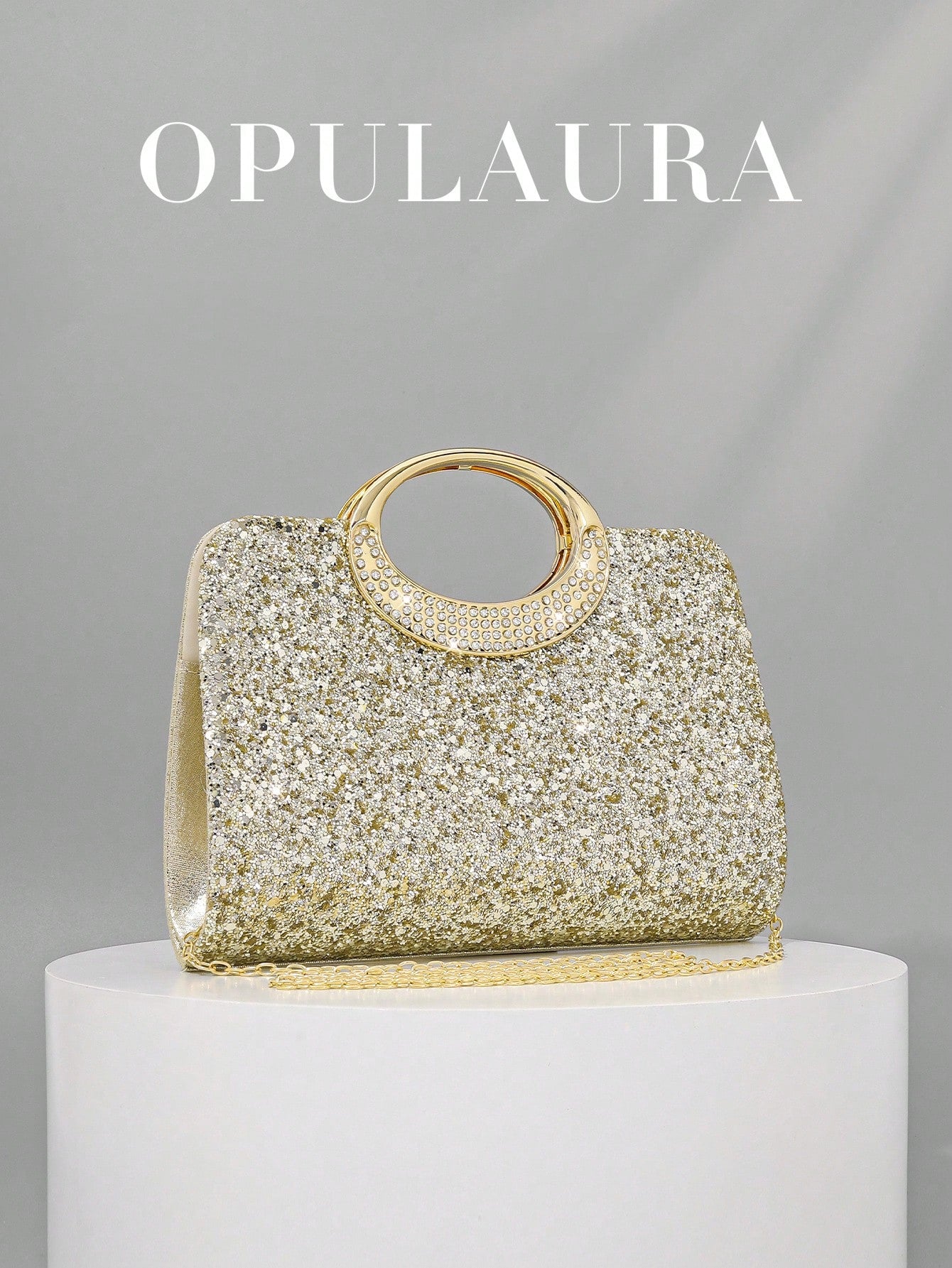 OpulAura Women's Fashion Sparkling Crystal Rhinestone Evening Clutch Bag, Glitzy Luxury Diamond Studded Formal Dress Purse, Suitable For Gala, Party, Birthday, Wedding, As Birthday Gift