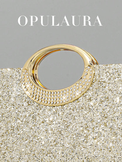 OpulAura Women's Fashion Sparkling Crystal Rhinestone Evening Clutch Bag, Glitzy Luxury Diamond Studded Formal Dress Purse, Suitable For Gala, Party, Birthday, Wedding, As Birthday Gift